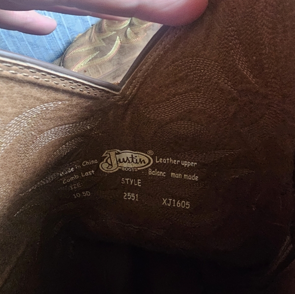 Justin Size 10.5 Mens Cowboy Boots - Picture 10 of 11